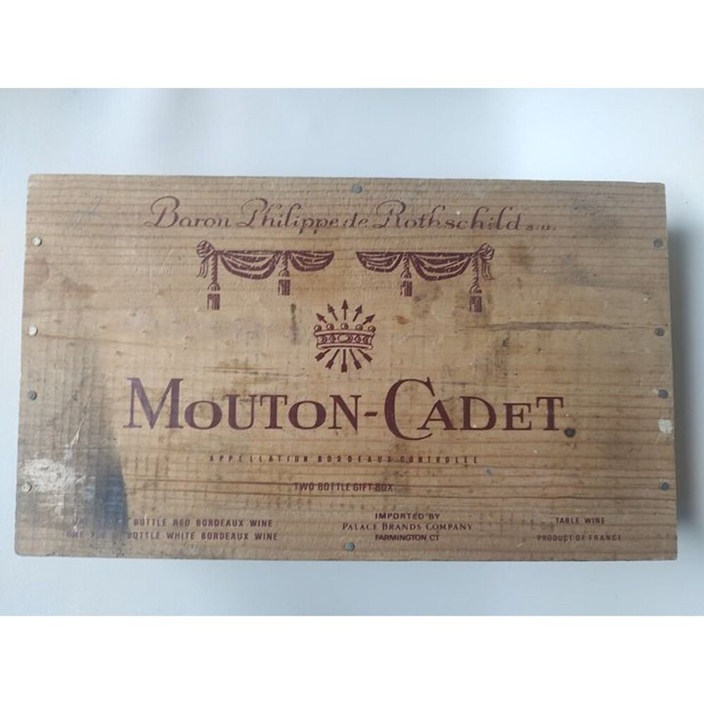 Mouton - Cadet Wine Gift Set WOOD BOX Baron Philippe de Rothschild 2 bottle box